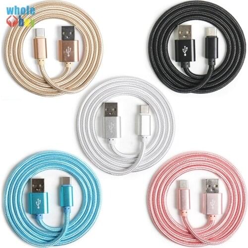 100pcs USB Type C Fast Charging USB C Cable Nylon Type-c Data Cord Phone Charger for Samsung S9 Huawei P20 USB 3.1 Charger Cable