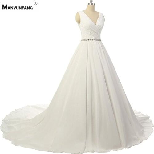 High-End V-Neck Sleeveless Tulle Wedding Dress for Women 100% Real Custom Made Chapel Train Lace Up Back Bridal Ball Gown