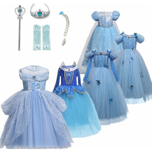 4-10Y Girls Christmas Dress Halloween Long Gown Kids Princess Dresses Girls Clothes 2021 Toddler Girl Birthday Vestidos