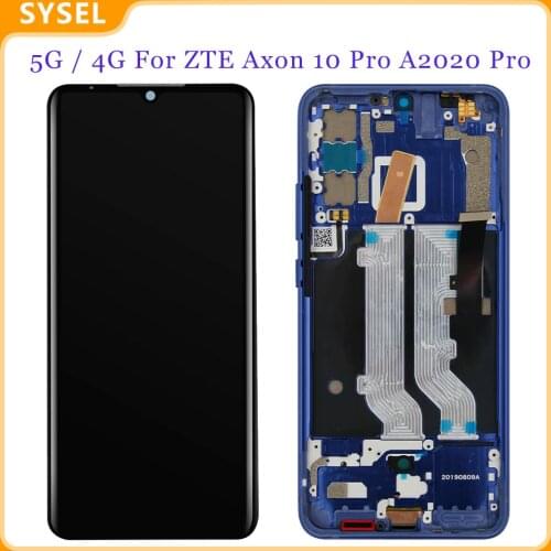 6.47" AMOLED 5G / 4G For ZTE Axon 10 Pro A2020 Pro LCD Display Touch Screen Digitizer Panel Glass Assembly with Frame