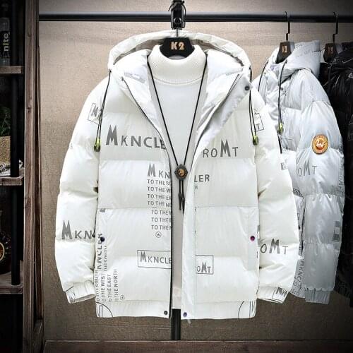 Winter Mens Down Jackets Solid Print Puffer Jacket Duck Down Coats Windproof Warm Hooded Parka Fashion Winter Men Clothing