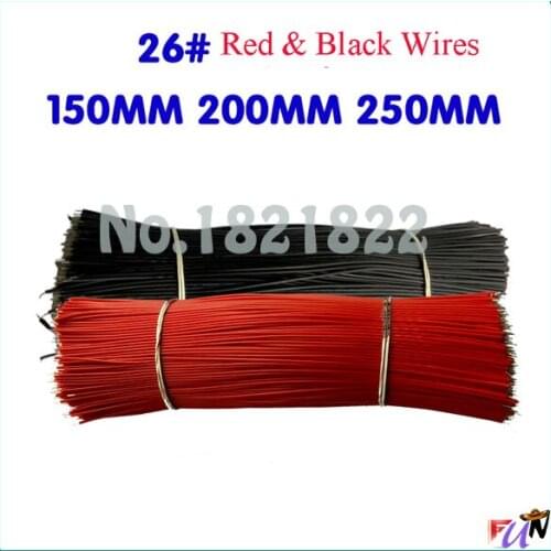 10pcs/alot 26awg red black solder wire cable signal wires switch lead cables