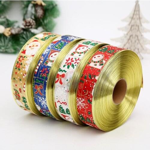 100 yards/50mm Wholesale Bronzing Butterfly Ribbons Gift Handmade Design Printed for Wedding Christmas Decoration DIY