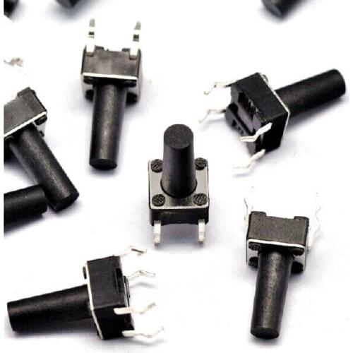 1000PCS/LOT 6 * 6 * 12MM 4 feet vertical tact switch micro / button switch