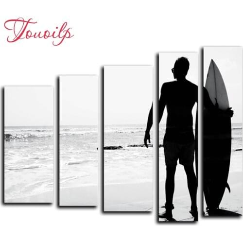 5pcs,Full,square&round Diamond Embroidery,seaside surf Diamond Painting,Cross Stitch,3D,Diamond Mosaic,diamond pattern,Crafts