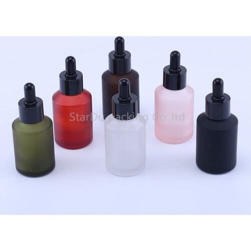 500PCS/LOT Empty Frosted Color 60ML Glass Dropper Oil Essential Bottle In Refillable Drop Liquid Pipette Bottles Wholesale