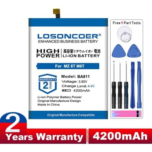 LOSONCOER 4200mAh BA811 Good Quality Batteries For Meizu Meilan 6T M811Q Smart Phone Battery+Free Tools