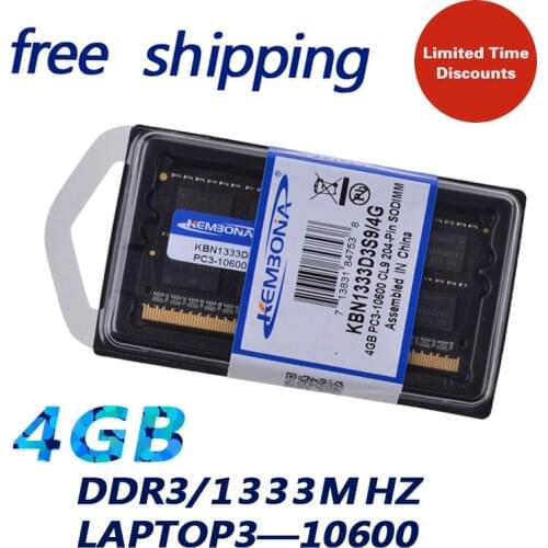 KEMBONA KBN1333D3S9/4G Laptop DDR3 1333MHZ 4GB LAPTOP DDR3 PC3-10600 LAPTOP SODIMM Full Compatible