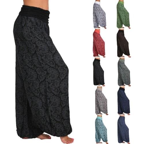 Woman Men Casual Women Thai Harem Trousers Baggy Boho Loose Aladdin Boho Festival Hippy Smock High Waist Jumpsuit Pants
