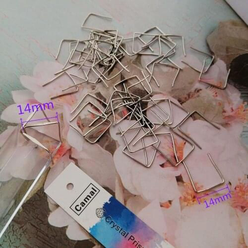 Camal 100pcs 14mm Chrome Single Pins Metal Connectors for Crystal Prism Bead Pendant Chandelier Lamp Light Hanger Parts DIY