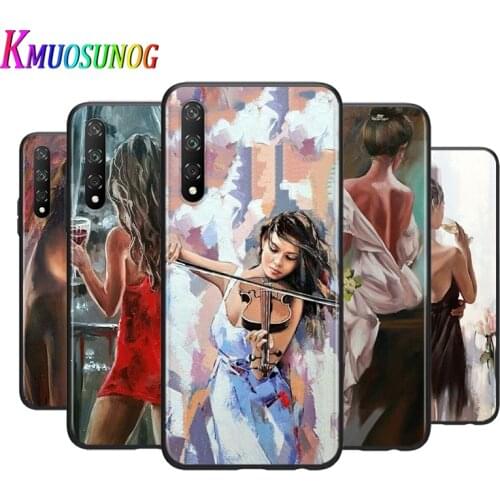 Oil Painting Woman Girl For Huawei Y9S Y6S Y8S Y9A Y7A Y8P Y7P Y5P Y6P Y7 Y6 Y5 Pro Prime 2020 2019 Silicone Phone Case