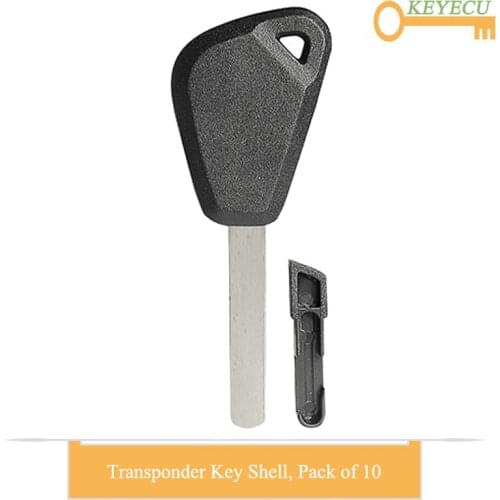 KEYECU 10 Pieces/Lot, Uncut New Transponder Ignition Key Shell Case Cover Housing for Subaru Outback Legacy Forester Impreza