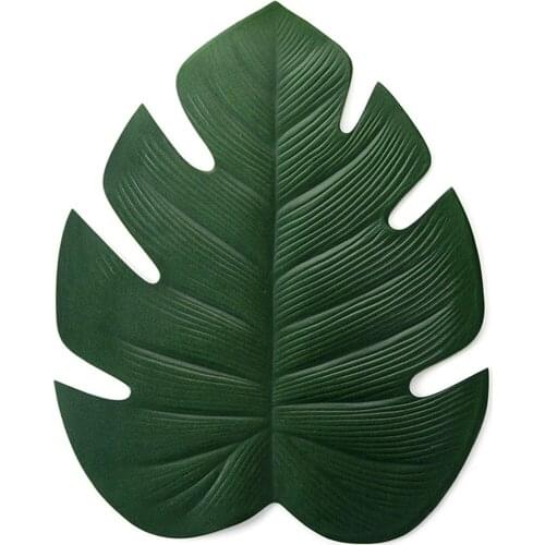 Turtle Leaf Placemat Artificial Green Plant Insulation Non-slip Tableware Home Western anti-hot plate Table Kitchen Decor Mats