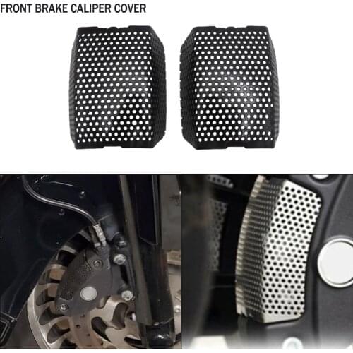 Black 304 Stainless Steel Front Brake Caliper Screen Inserts For Harley Touring Electra Glide Road King FLTRU FLHR FLHX V-Rod