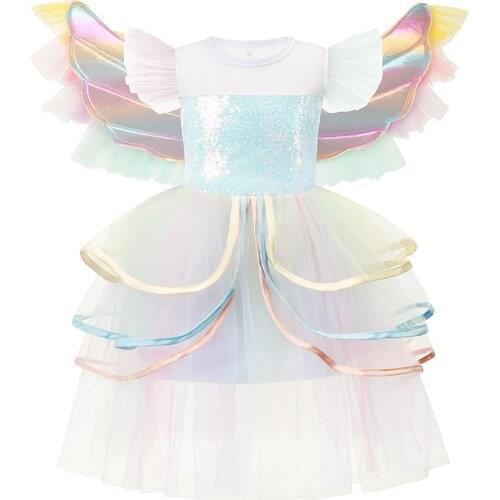 Girl Unicorn Dresses fGirls Princess Party Dresses Sequin Little Girl Tutu Dresses Kids Halloween Costumes