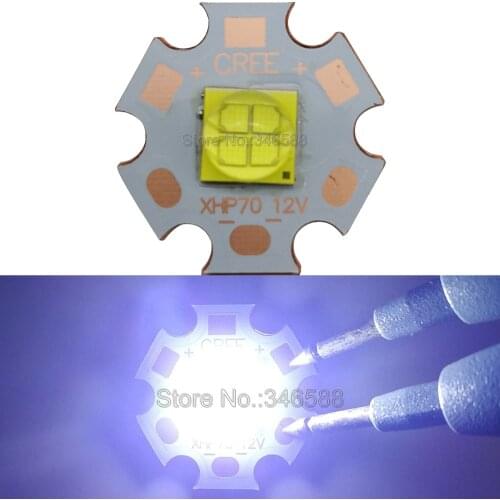 ETI 7070 6V 4Chips 15W Cool White High Power LED Emitter Diode 6V / 12V Input with 16mm / 20mm Copper PCB instead of Cree XHP70