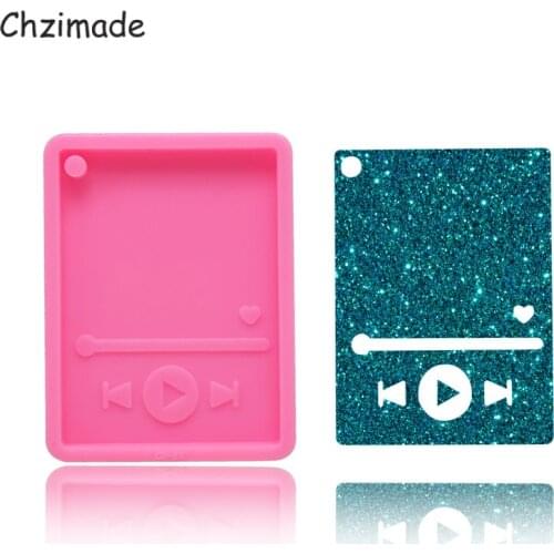 Chzimade Music Player Shaped Resin Silicone Polymer Clay Molds For Key Ring Epoxy Mould Handmade Crafts Diy Making