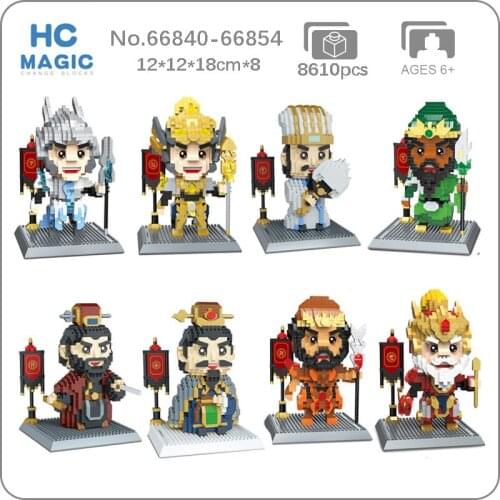 HC China Ancient Three Kingdoms Hero General Warrior 3D Model DIY Mini Diamond Blocks Bricks Building Toy for Children no Box