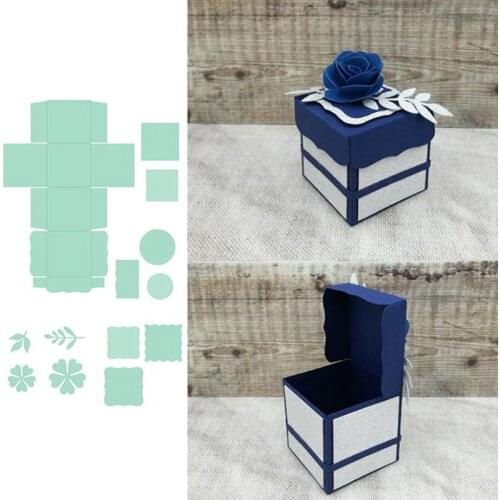 Delicate Gift/Ring Box Metal Cutting Dies Foldable Openable Gift/Ring Box Die Cuts For Card Making Crafts Cards