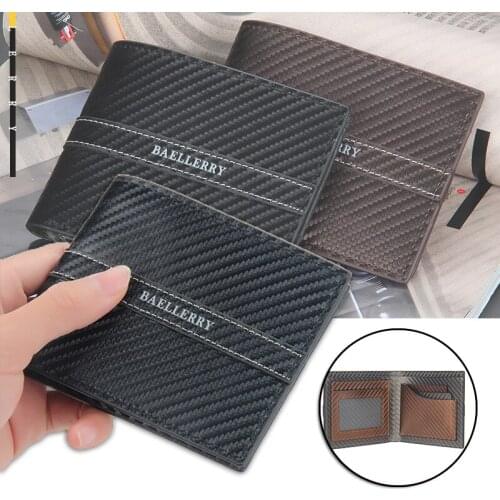New Men Coffee Horizontal Wallet PU Leather Multiple Card Slots Luxury Purse Stitching Square Type Retro Business clutch Wallets