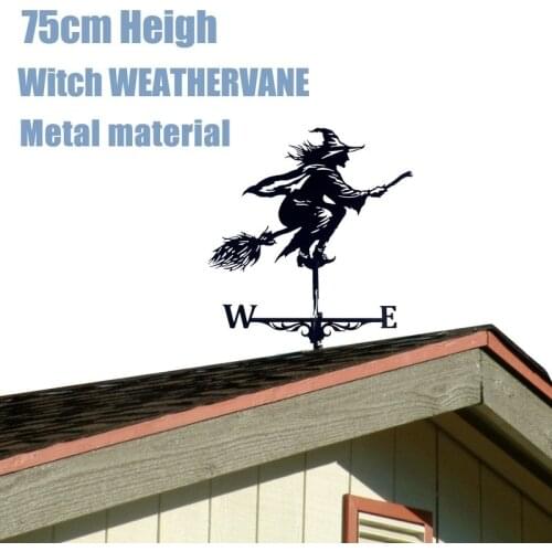 Creative Vintage Witch Weather Vane Iron Funny Wind Speed Spinner Vane Garden Decorations Household Patio Yard Decoration