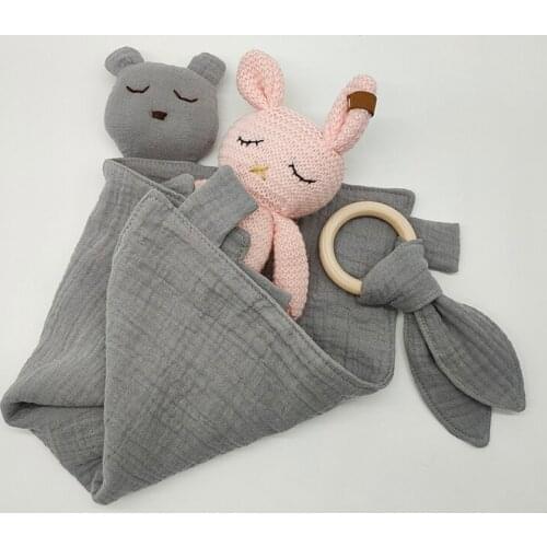 Rabbit Toys Bear Soothe Appease Towel Baby Calm Sleeping Plush Pacify Toy Infants Saliva Teether Towel Newborn Handkerchief Toys