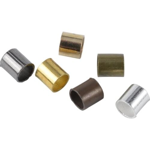 500Pcs/Lot Alloy Round Tube Crimp Beads End Stopper Spacer Beads For Jewelry Making Findings Supplies