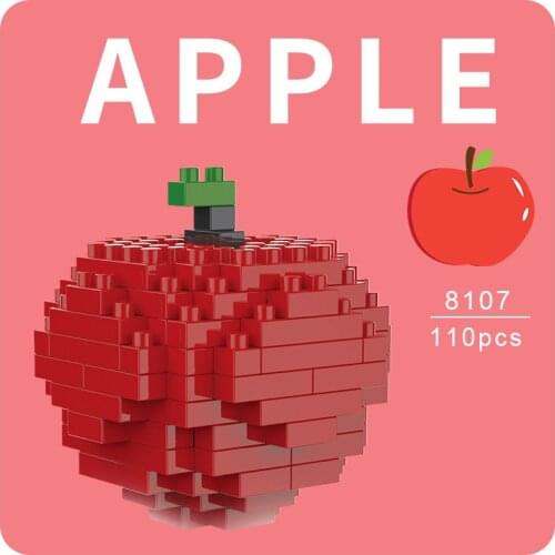 Mini Building Block Watermelon Fruit Model Brick Apple Assembly Banana Decorate Puzzle Children Gifts
