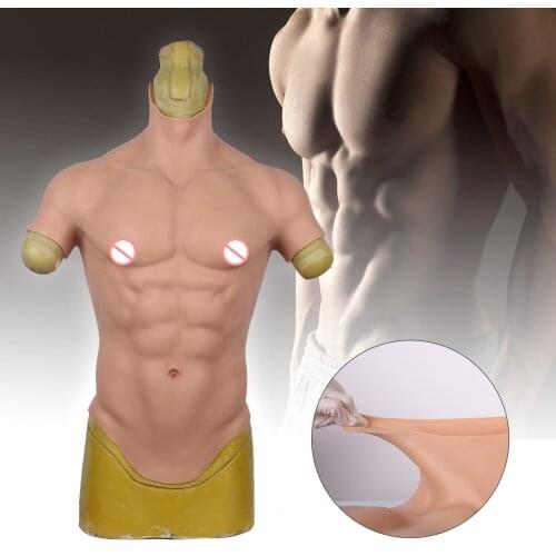 S L Size Fake Chest Muscle Male Suit Silicone Men Artificial Simulation Muscles Cosplay Realistic Pectoralis Man Crossdresser