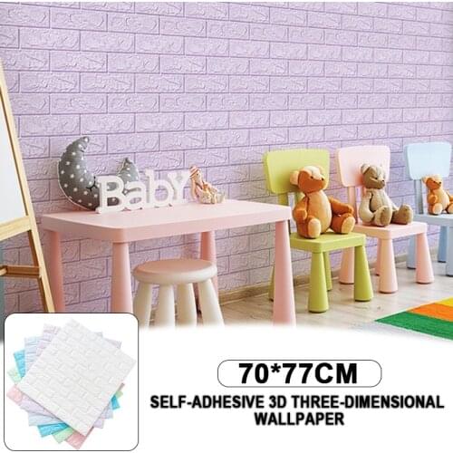 5/10Pcs Wall Stickers Home Decor Living Room 3D Art Brick Waterproof Self Adhesive Wallpaper For Bedroom Wall Decoration 77*70cm