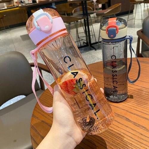 Newly Sport Water Bottle Leak Proof Travel Mugs Portable Fitness Transparent Water Jug for Outdoor Camping