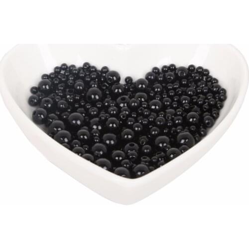 New Black Round Shape Loose Plastic Beads For Handmaking Jewelry Bracelet Pendant Necklace 4/6/8/10mm &Random MIX Size Diy Beads