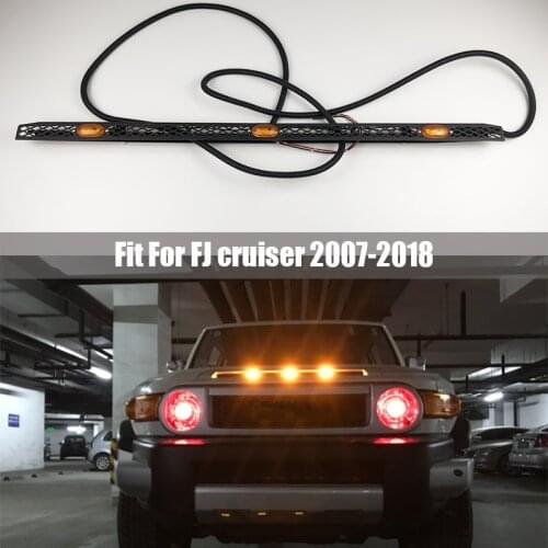 Car Front Grille Yellow LED Light Cover light For Toyota FJ Cruiser 2008 2018 Lamp Diy Car accessories