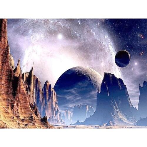 Full Round drill 5D DIY Diamond embroidery Space planet Moon Diamond Painting Cross Stitch Rhinestone Mosaic decoration