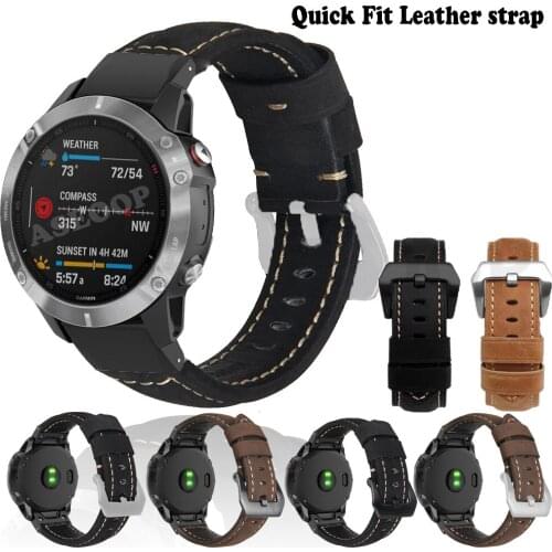 For Garmin Fenix 6S 6 6X Pro 5S 5 5X Plus 3 HR MK1/2s Wristband Quick Fit Leather smart Watch Strap Forerunner 935/945 Bracelet