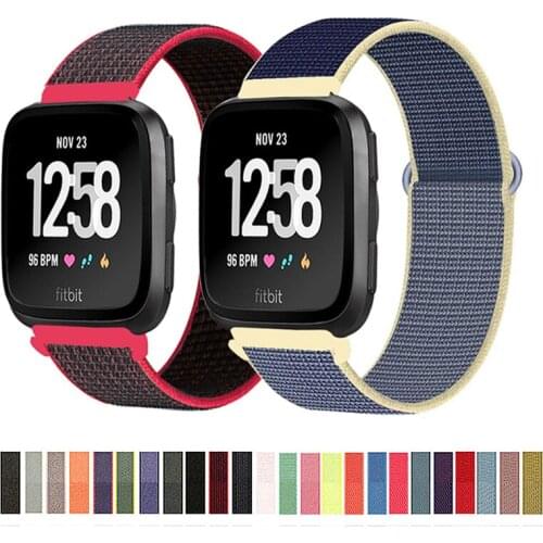 Nylon Loop Strap for Fitbit Versa/Lite/Versa2 band Smart watch replacment Watchband Sport Bracelet Fitbit Versa 2 band 23mm