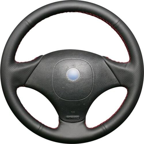 Hand-stitched Black Artificial Leather Car Steering Wheel Cover for Fiat Albea 2002 Palio Weekend 2002