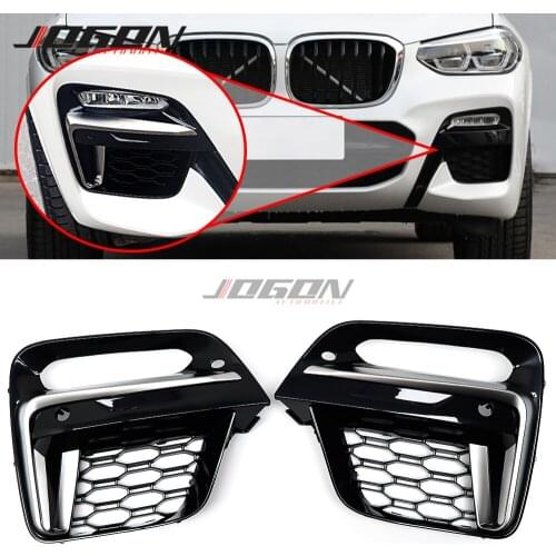 Cerium grey For BMW X3 G01 / X4 G02 2018 2019 2020 Car Front Fog Light Lamp Cover Trim Grille Fender Accessories