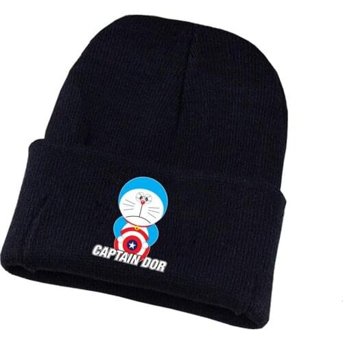 Anime Japan Doraemon Hat cute cat Cosplay hat teenagers Unisex winter Knitted Cap cartoon Print Adult Casual Cotton cap