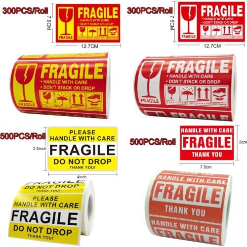 Fragile Stickers Thank You Shipping Labels Large Fragile Handle with Care Warning Sticker Keep Dry Upward Do Not Trample Fragile