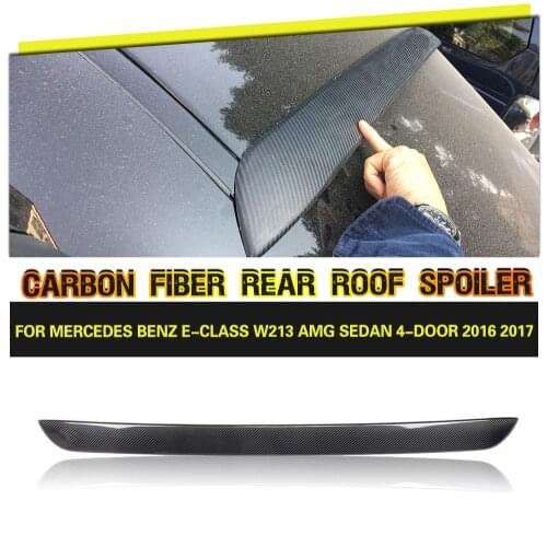 Carbon Fiber / FRP Racing Roof Lip Window Spoiler for Mercedes-Benz E-Class W213 E200 E300 E63 AMG Sedan 4-Door 2016 2017