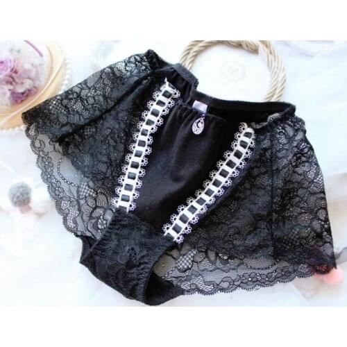 100% Real Photo Princess Lovely Cute Princess kawaii Lolita Contrasting Strape Lace Panties Underwear brief Thong WP476