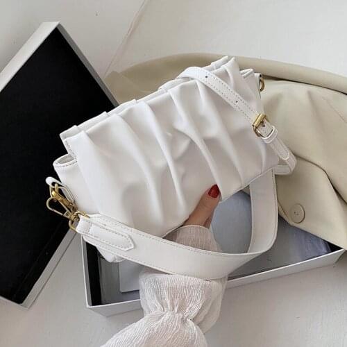 Women Bag Folds Design PU Leather Crossbody Bags for Women 2020 Summer Elegant Shoulder Handbags Female Travel Cross Body Bag