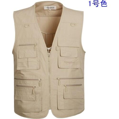 Vest Mens Multi-Pocket Loose Large Size Outdoor Fishing Photographer Casual Summer Sleeveless Men Coat 2302