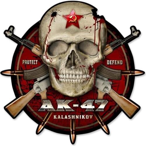 Russian Soviet CCCP AK47 Special Forces Red Star Skull Protect Defend kalashnikov Laple Pin Badge