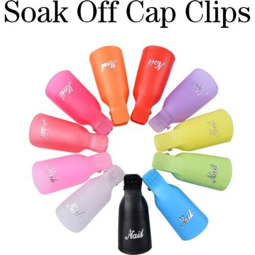 10Pcs Plastic Nail Soak Off Cap Clips UV Gel Polish Remover Wrap Tool Fluid for Removal of Varnish Manicure Art Accessories