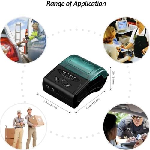 58mm Portable Bluetooth Printer Receipt Printing Wireless Connected With Mobile Phone&Computer Mini Bluetooth Thermal Printer