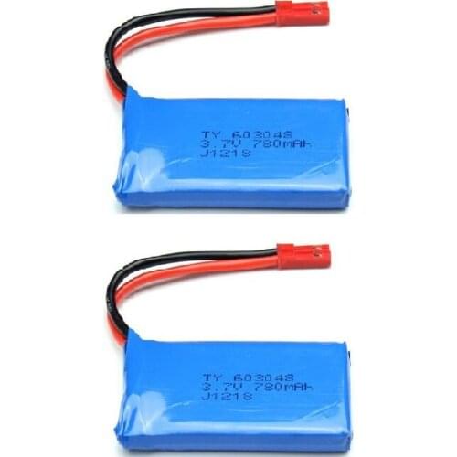 2pcs/Lot 3.7V 780mAh Battery for WLtoys V686G Q222 Q222G / XK X250 RC Quadcopter Spare Parts