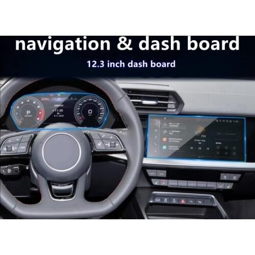 Car Navigation Tempered Glass Screen Protective Film Radio DVD GPS LCD Dash Board Screen Sticker For Audi A3 2021 Accessories