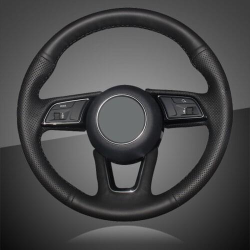 Auto Braid On The Steering Wheel Cover for Audi A4L Car Braid Steering Wheel Covers Leather Interior Accessories Car-styling